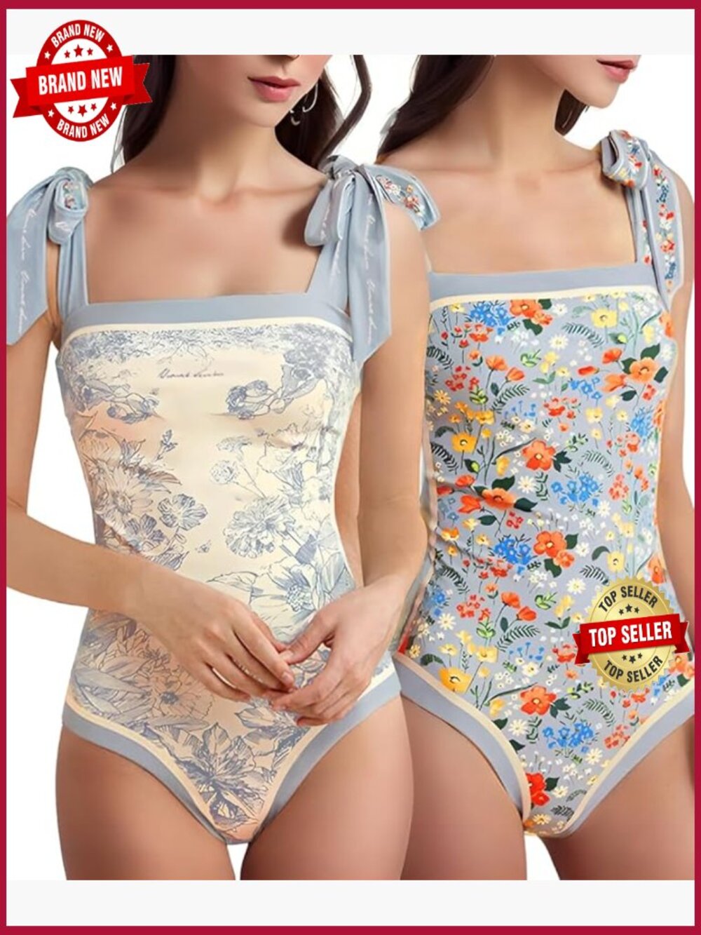 Reversible Floral One Piece Swimsuit with Adjustable Straps